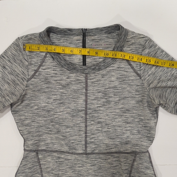 Athleta En Route Ponte Gray Knit Shortsleeve Dress - Women's Medium Casual Comfy - Picture 14 of 16